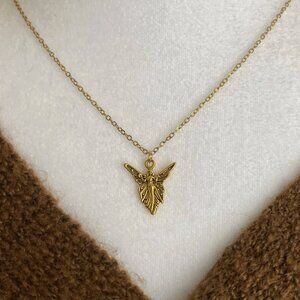Handmade Fairy 18K GOLD-PLATED STAINLESS STEEL Necklace Fae Whimsical Jewelry